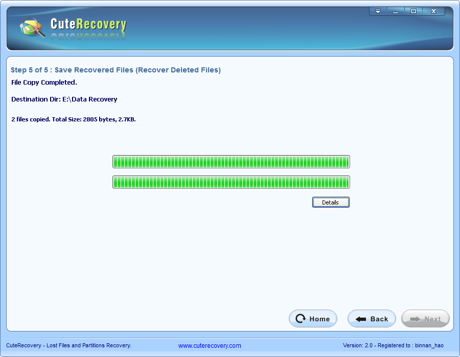 Deleted File Recovery - File Copying Complete