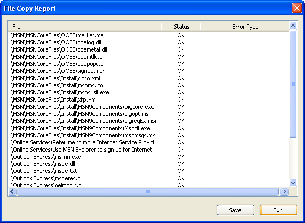 Whole Partition File Recovery - File Copy Report