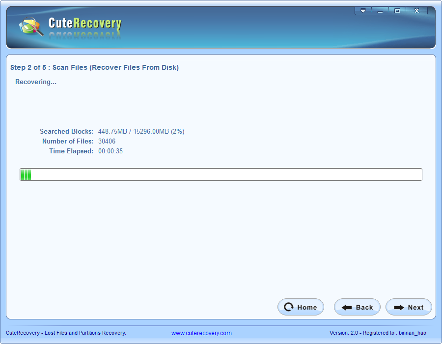 Whole Disk File Recovery - Scan Files
